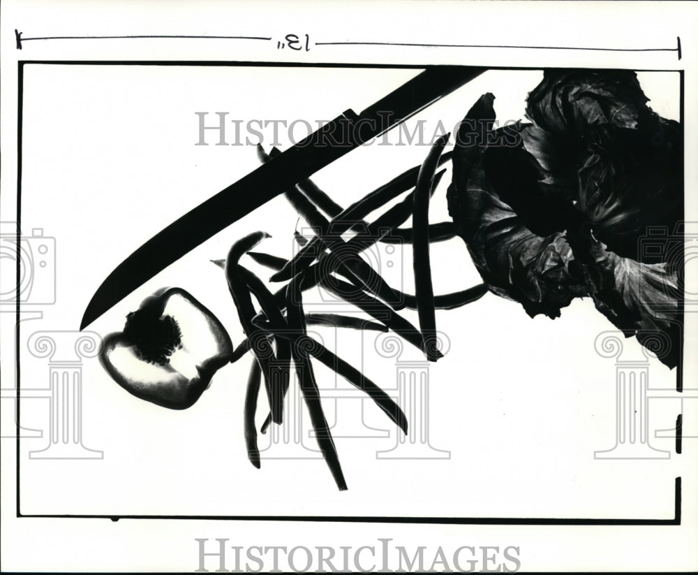 1984 Press Photo Vegetable from the 10th St market- Red Pepper, Green Beans - Historic Images