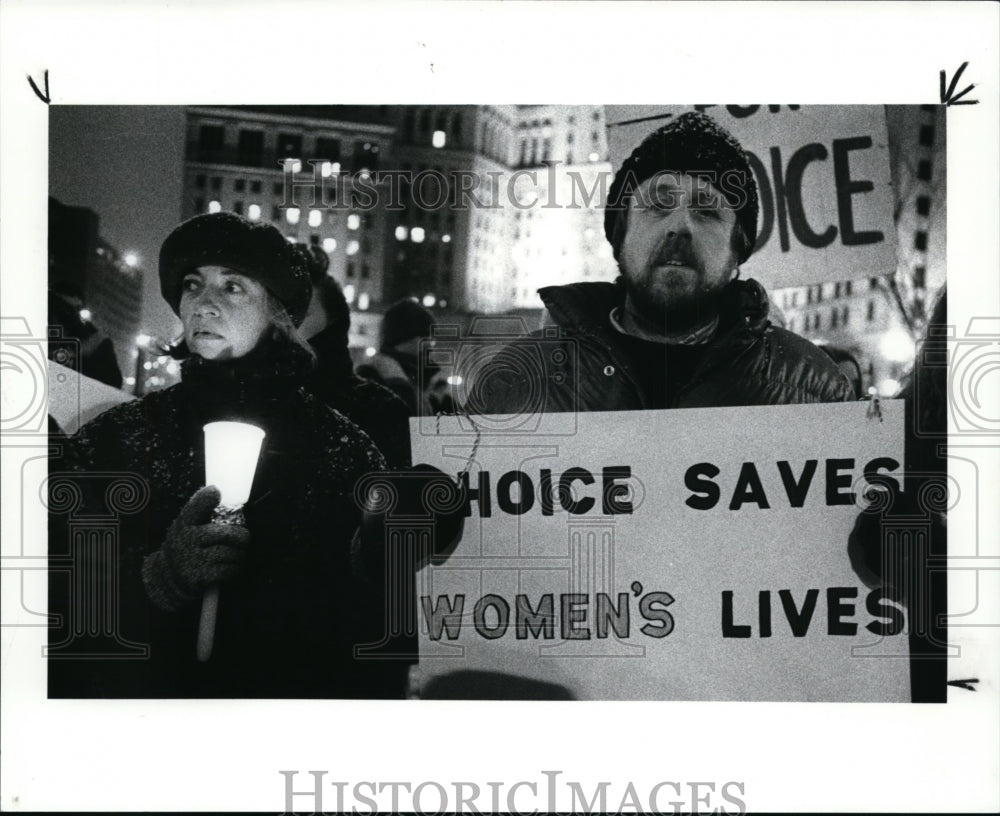 1989 Press Photo Pro Choice demonstration-Cleveland Ohio - cvb14311 - Historic Images