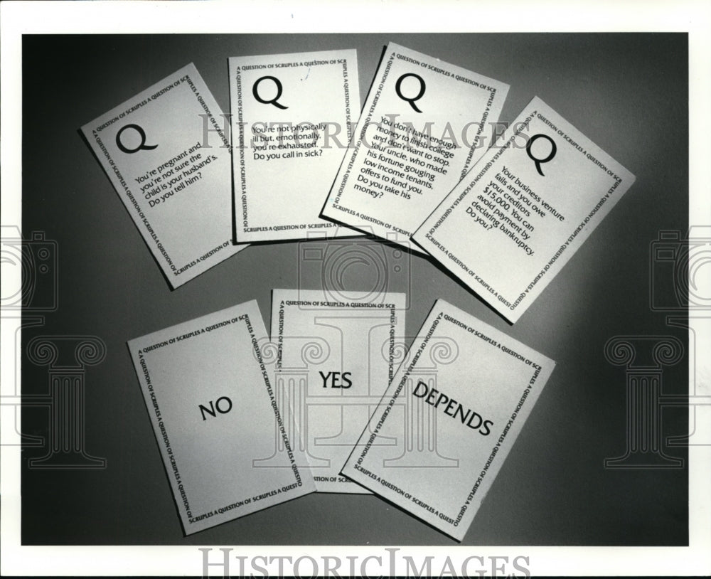 1986 Press Photo Question of Scruples games - cvb14327 - Historic Images