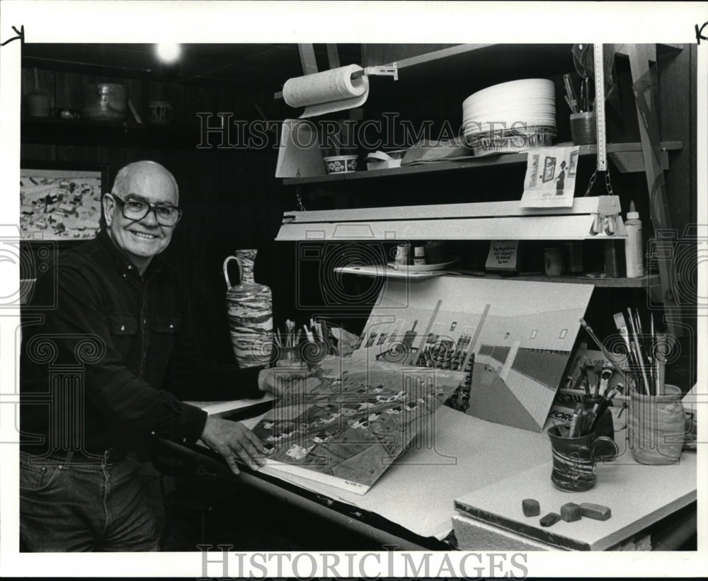 1986 Press Photo Paul W. Patton, Artist - cvb14362 - Historic Images