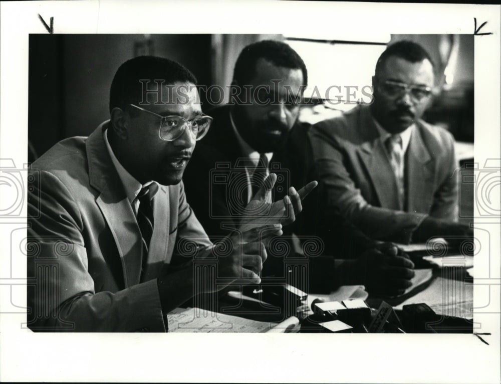 1989 Press Photo Rev. Tony Minor, Rev. Richard Dalton and Rev. Charles Matthews - Historic Images