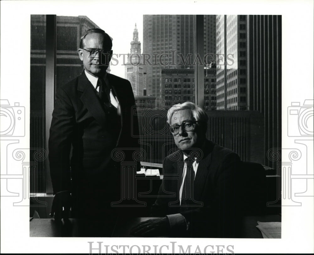 1991, Clyde E. Bartter (L) and Robert D. Milne - cvb14386 - Historic Images