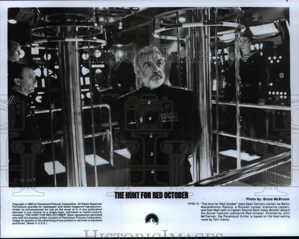 1990, Sean Connery and Sam Neill in The Hunt for Red October - Historic Images
