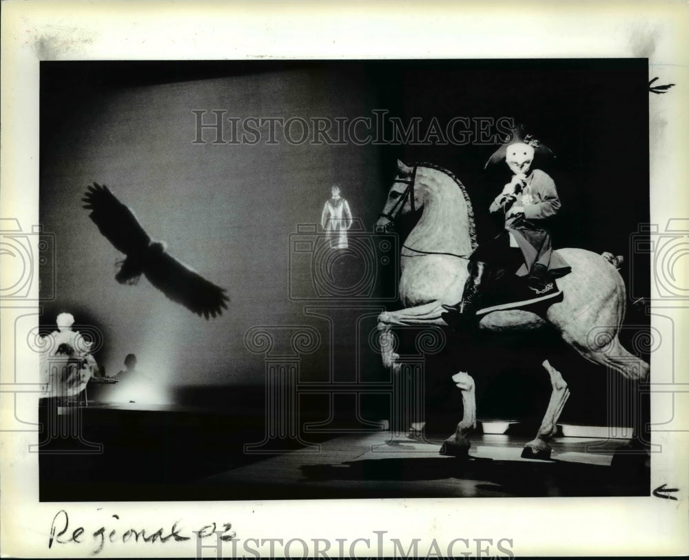 1985 Press Photo Priscilla Smith in a Scene From the Civil Wars - cvb15658 - Historic Images