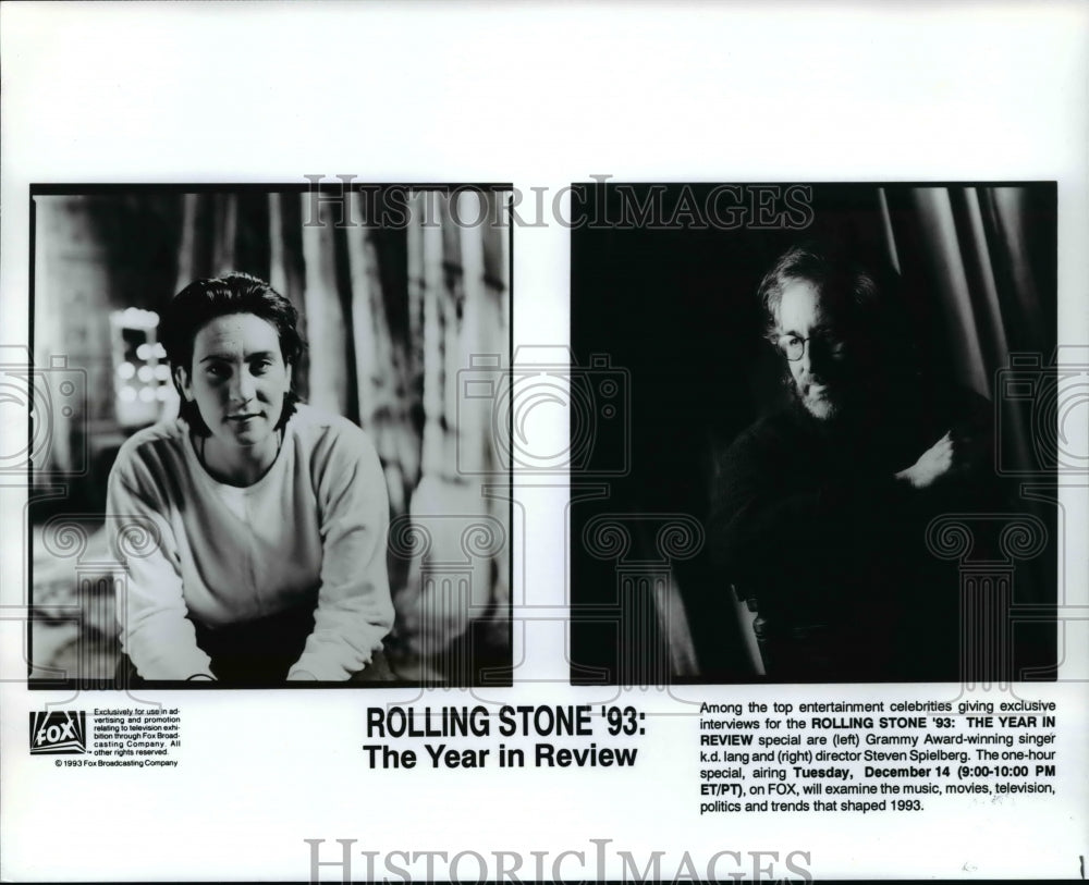 1993 Press Photo K.D. Land &amp; Steven Spielberg, Rolling Stone &#39;93: Year in Review - Historic Images