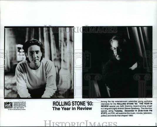 1993 Press Photo K.D. Land & Steven Spielberg, Rolling Stone '93: Year in Review - Historic Images