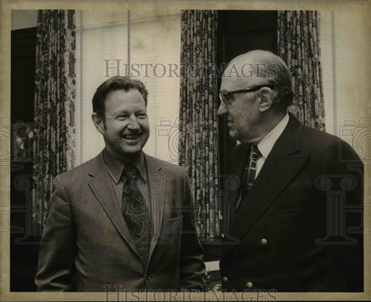 1972, Harold L. Enarson Visits Ohio State University & Novice Fawcett - Historic Images