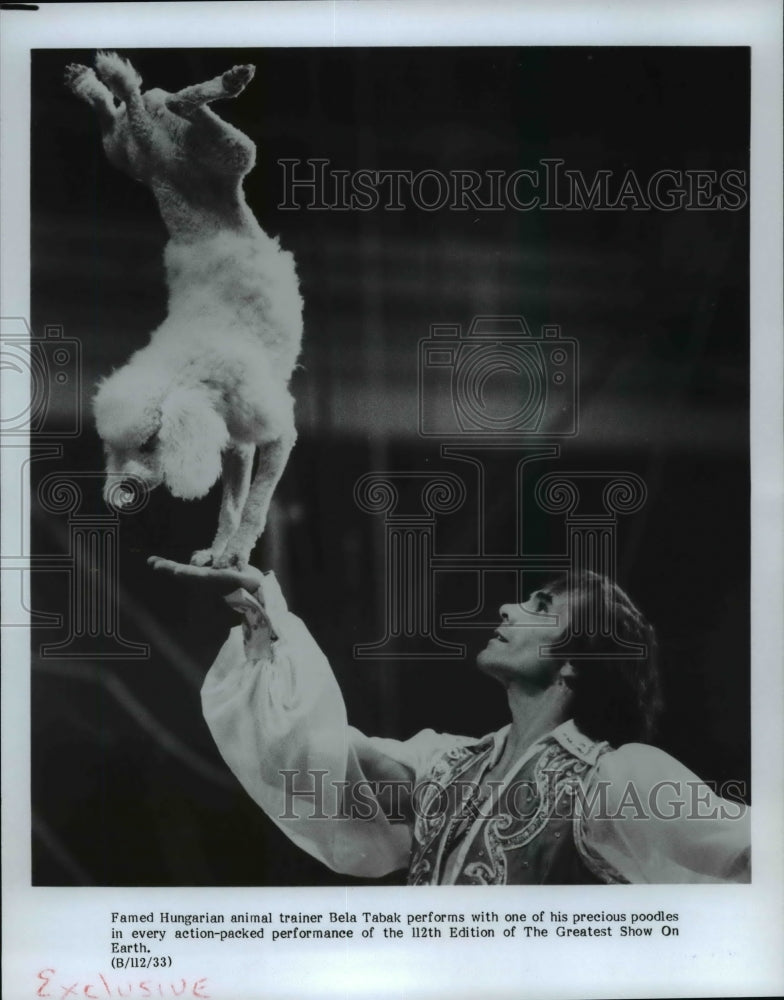 1984 Press Photo Bela Tabak performs on the Greatest Show on Earth - cvb15930 - Historic Images