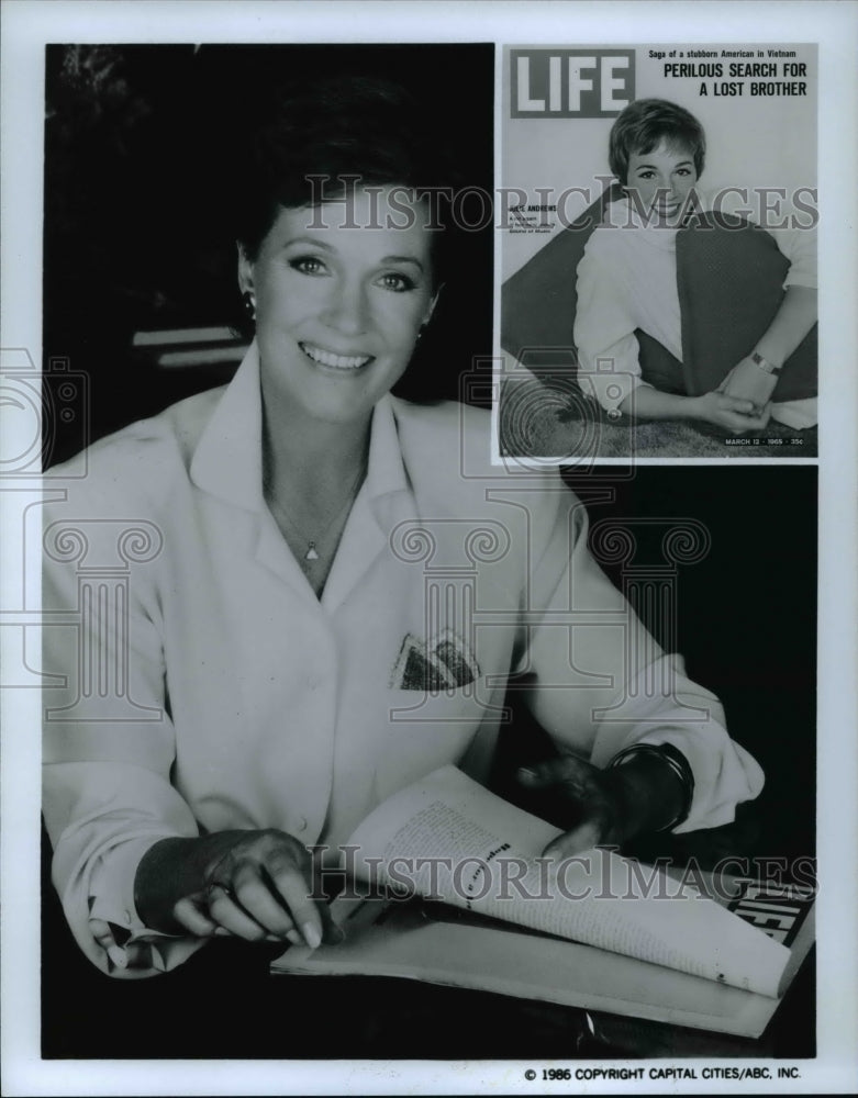 1986 Press Photo Julie Andrews two hour special 50th anniversary LIFE magazine. - Historic Images