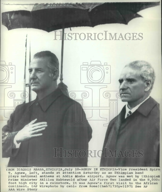 1971 Spiro Agnew & Aklilou Habtewold, good will tour in Ethiopia.-Historic Images