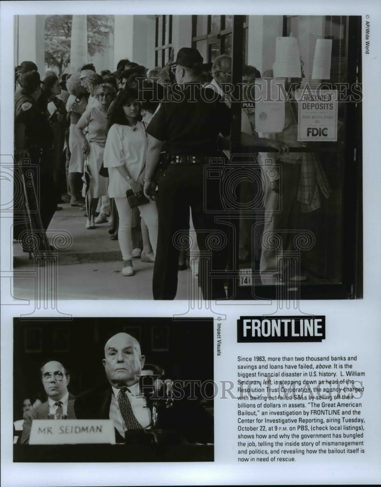 1993 Press Photo William Seidman in Frontlines "The Great American Bailout." - Historic Images