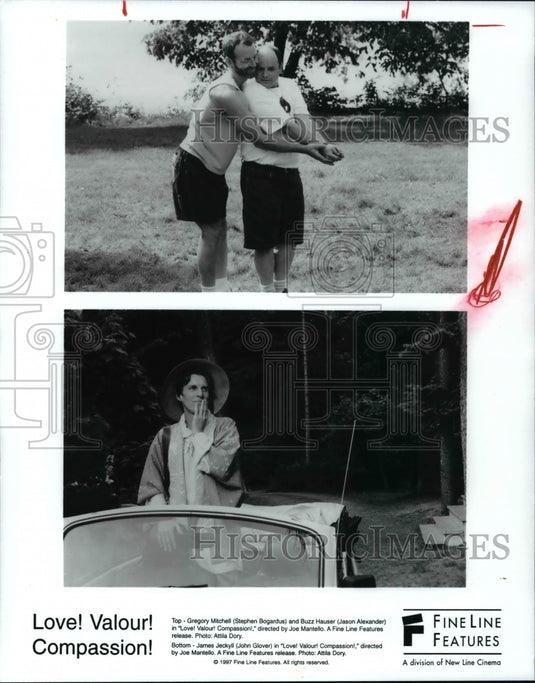 1997 Press Photo Gregory Mitchell & Buzz Hauser, "Love! Valour! Compassion!" - Historic Images