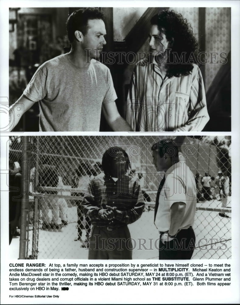 1997 Press Photo &quot;Multiplicity&quot; and &quot;The Substitute&quot; to debut exclusively on HBO - Historic Images