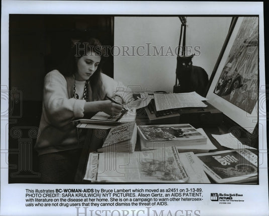 1989 Press Photo Allison Gertz, an AIDS Patient - cvb16686 - Historic Images