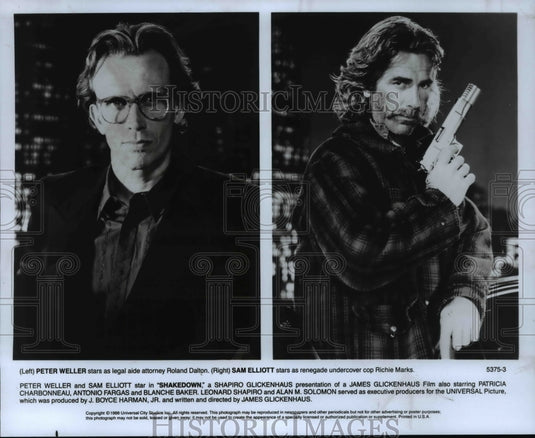 1968 Press Photo Peter Weller & Sam Elliot in Shakedown - cvb16762 - Historic Images