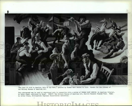 1989 Press Photo Thomas Hart Benton's 1932 painting, The Arts of Life in America - Historic Images