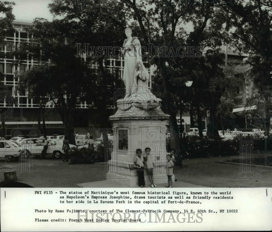 1985, Napoleon's Empress Josephine statue-Fort De France Park - Historic Images