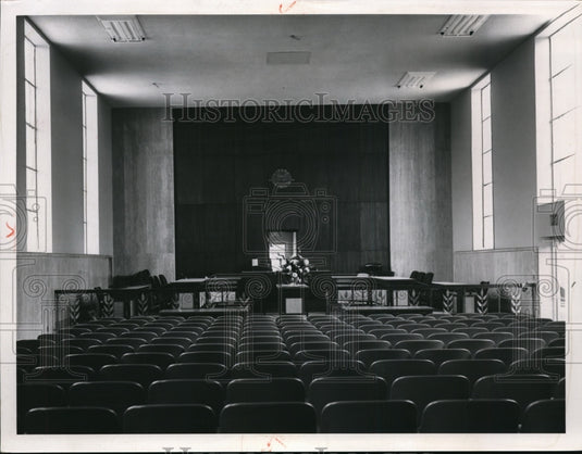 1958 Interior view of council chamber at Parma City Hall-Historic Images