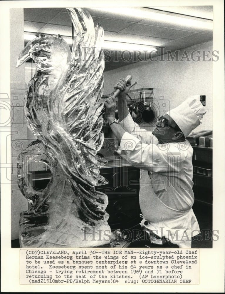 Press Photo The Ice Man- Eighty year old Chef Herman Kaesberg - cvb17532 - Historic Images