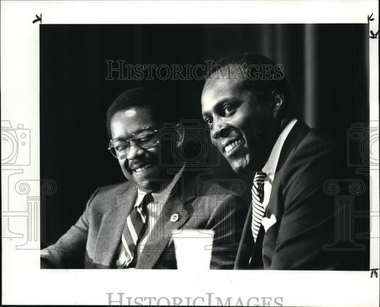 1984, Vernon E Jordan Jr, of the Urban League & Pres Jacobs - Historic Images