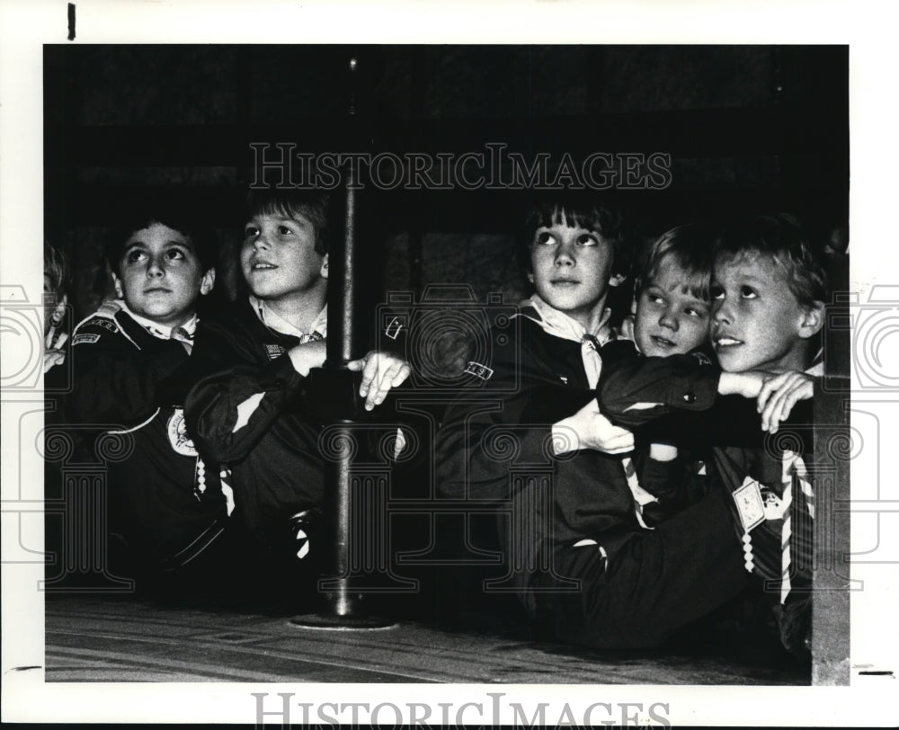 1983 Press Photo Boy Scouts at Garfield Monument - cvb17730 - Historic Images