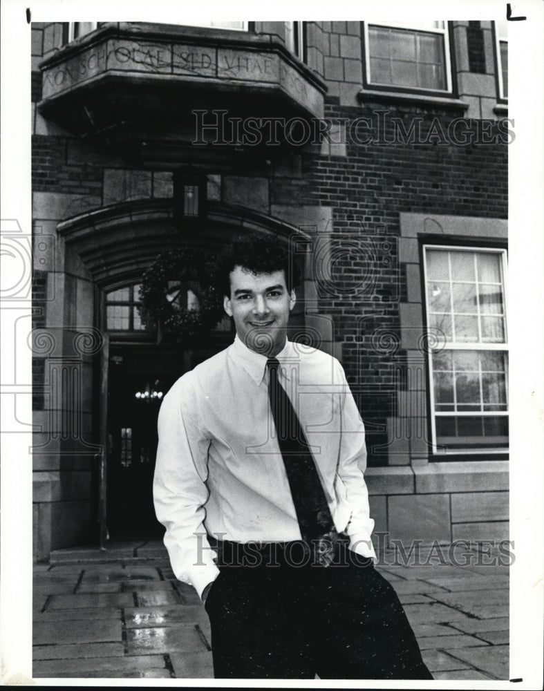 1990 Press Photo Andrew May, actor at Hathaway Brown School - cvb18340 - Historic Images