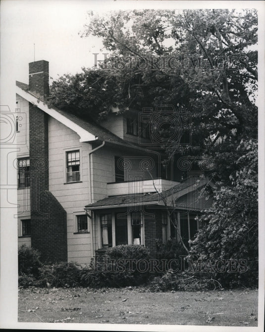 1969 Tree on house at 12005 Clifton storm damage July 4th storms.-Historic Images