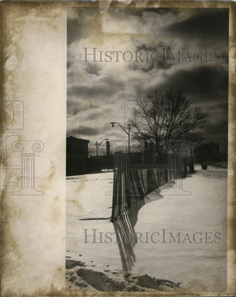 1974 Snow Fence at W38th &amp; Detroit-Historic Images