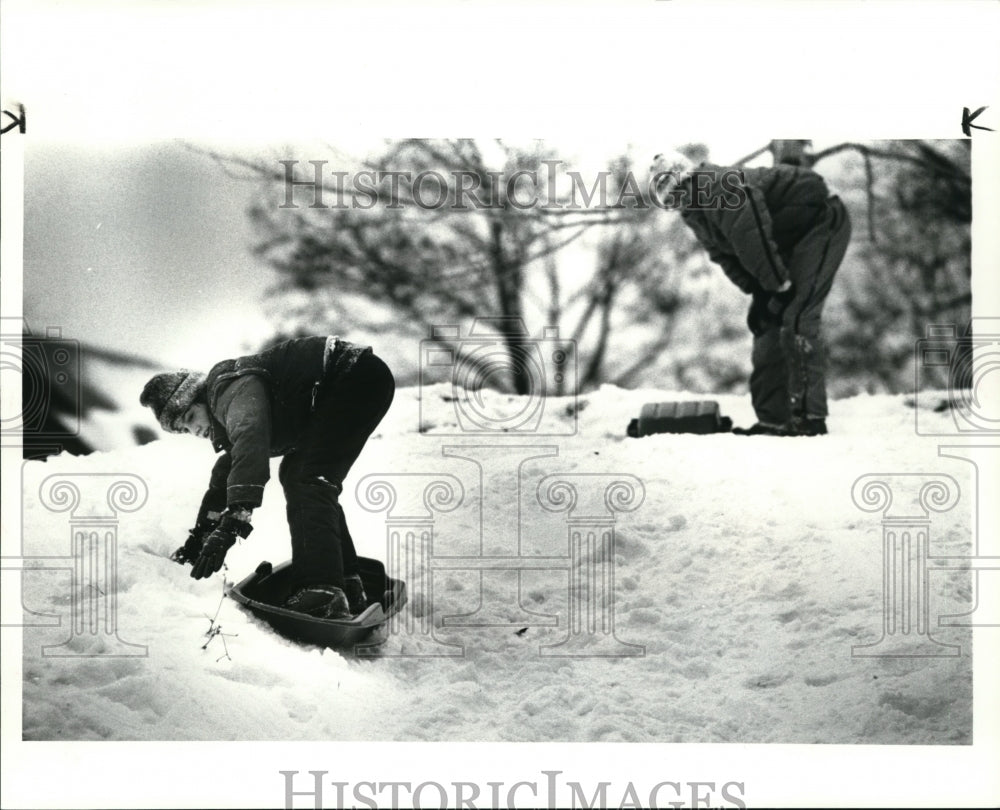 1985, Josh Cohen, 12, and Doug Allison, 13, in University Hts. - Historic Images