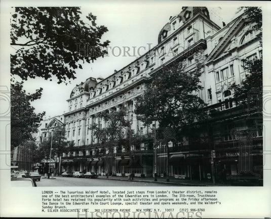 1964 Waldorf Hotel, London, England. Edwardian era architecture.-Historic Images