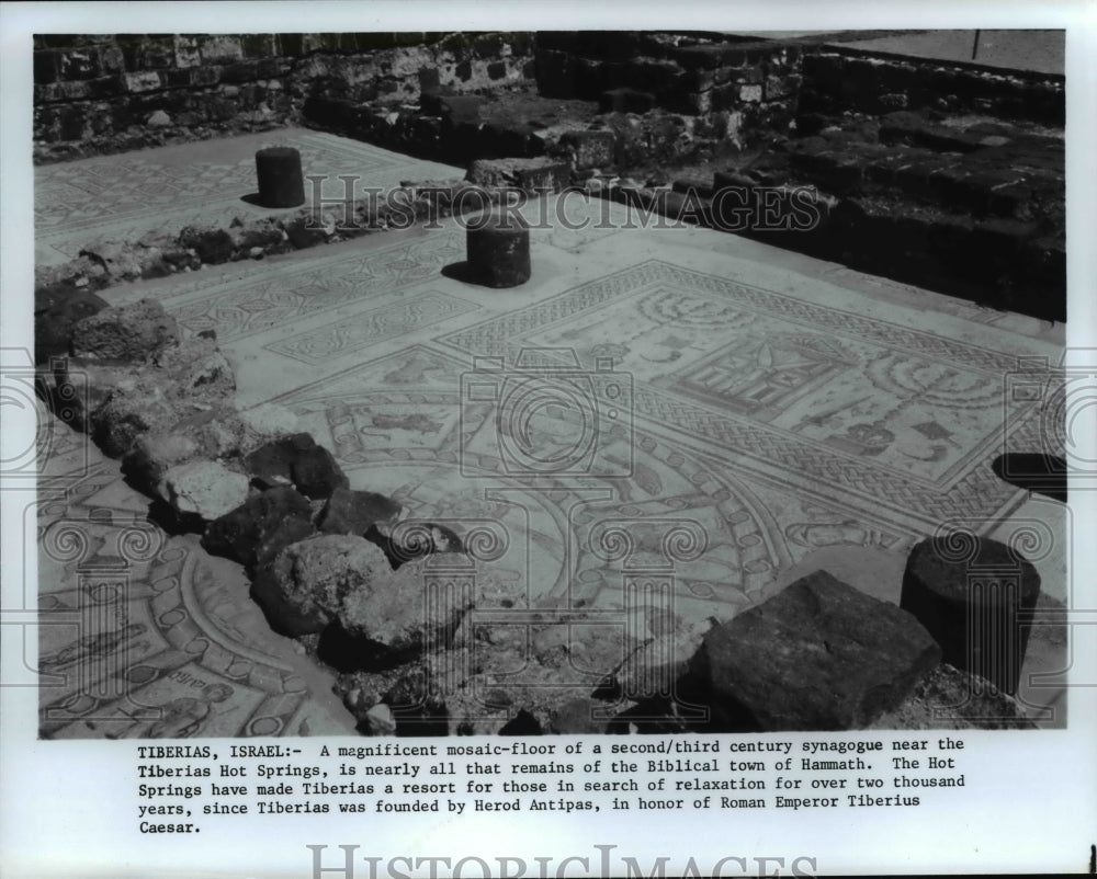 1981 Press Photo A magneficent mosaic floor of a second/third century synagogue - Historic Images