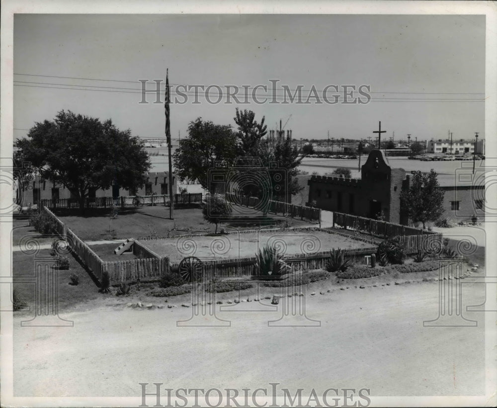 1968 Press Photo Semi Aerial view of Replica, Fort Bliss, Texas - cvb19250 - Historic Images