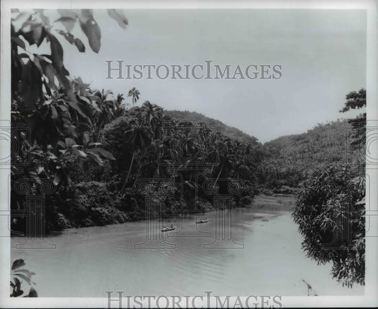 1970 Tourists on canoes on the Pagsanjan River in the Philippines-Historic Images