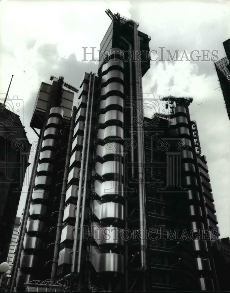 1987 Press Photo Lloyd&#39;s of London Building, view from the North, Leadenhall Str - Historic Images