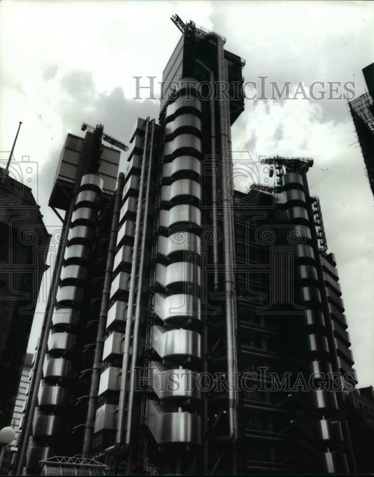 1987 Press Photo Lloyd's of London Building, view from the North, Leadenhall Str - Historic Images