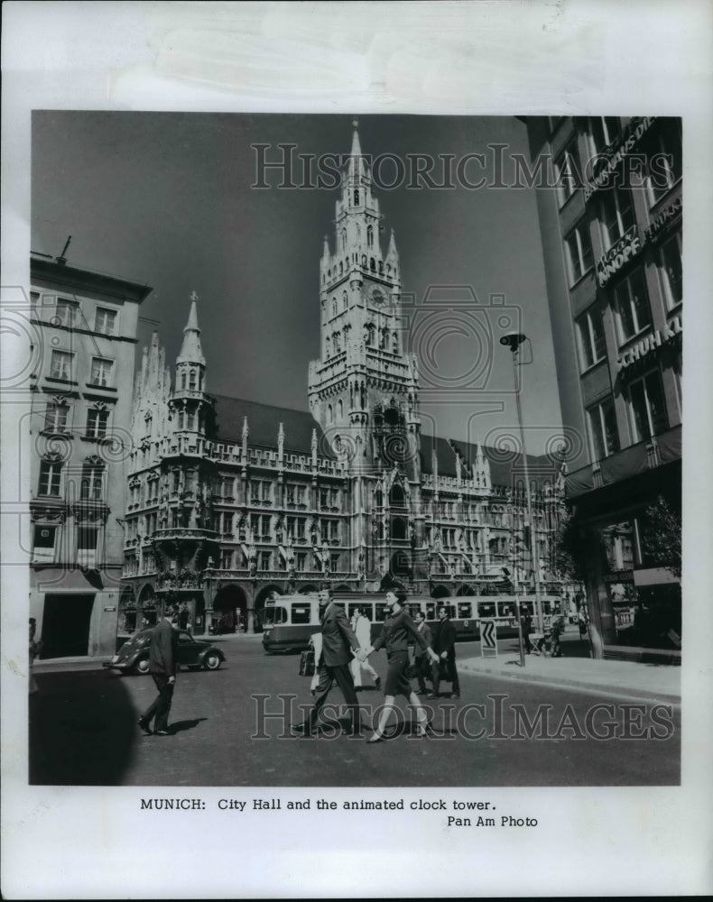 1975 Munich City Hall and its animated clock tower in Germany-Historic Images