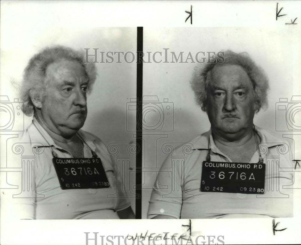 1986 Press Photo Donald Wheeler has mugshot taken by Cleveland Ohio police - Historic Images