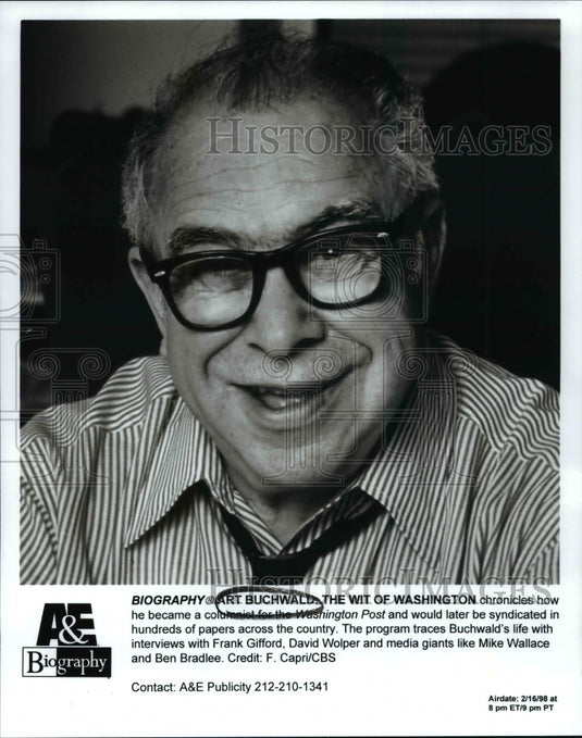 1998 Press Photo Art Buchwald - cvb19969- Historic Images
