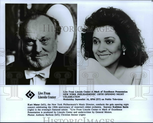 Press Photo Live from Lincoln Center, New York Philharmonic 150th opening - Historic Images