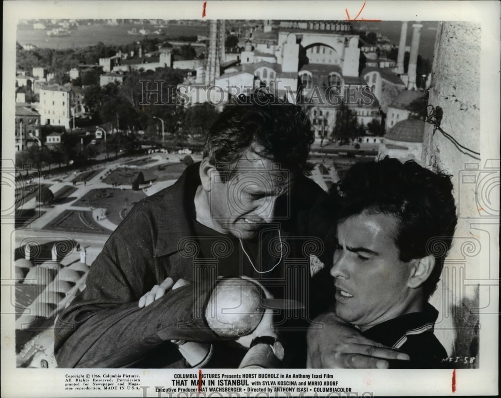 1966, Tony Hortz Bucholz & Sylva Koscina in That Man in Instabul - Historic Images