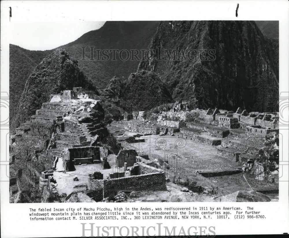 1985 Press Photo The fabled Incan City of Machu Picchu, Peru - cvb20218 - Historic Images