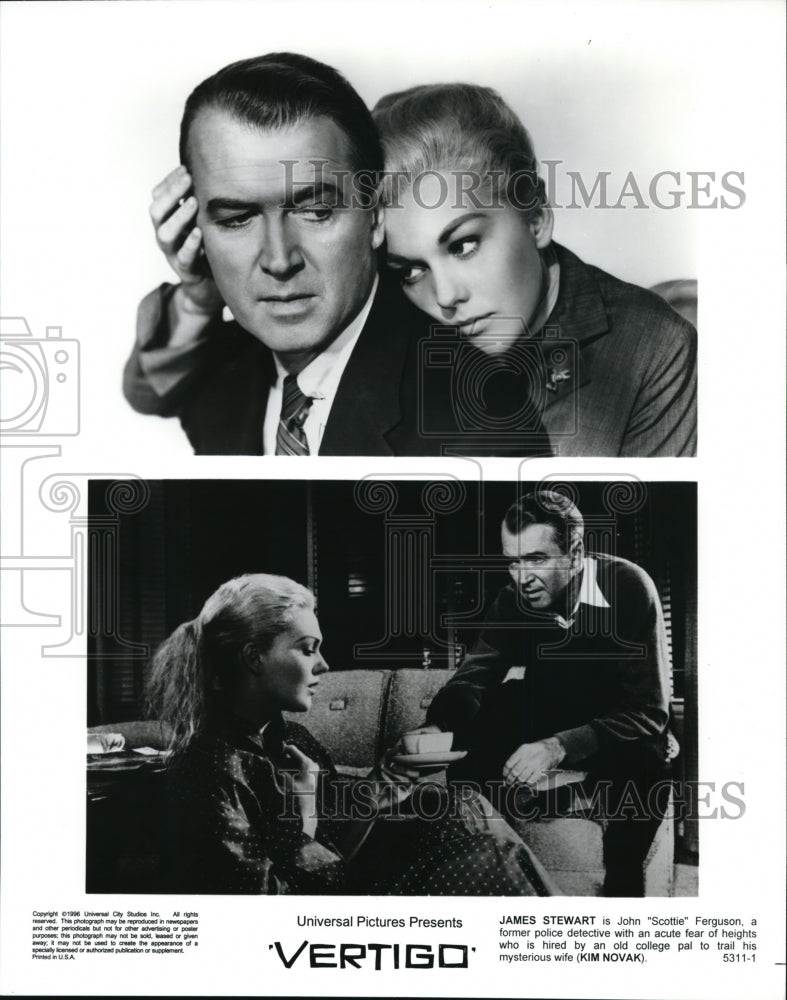 1997 Press Photo James Stewart &amp; Kim Novak in Vertigo - cvb20675 - Historic Images