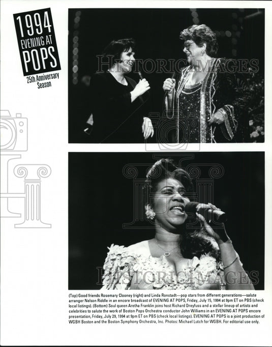 1994 Press Photo "1994 Evening at Pops" salute Nelson Riddle and John Williams. - Historic Images