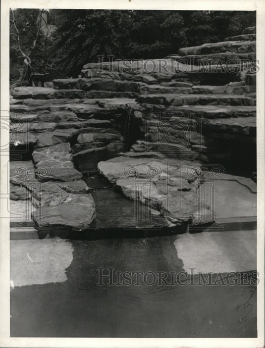 1936, A section of the new monkey island at Brookside Zoo. - Historic Images