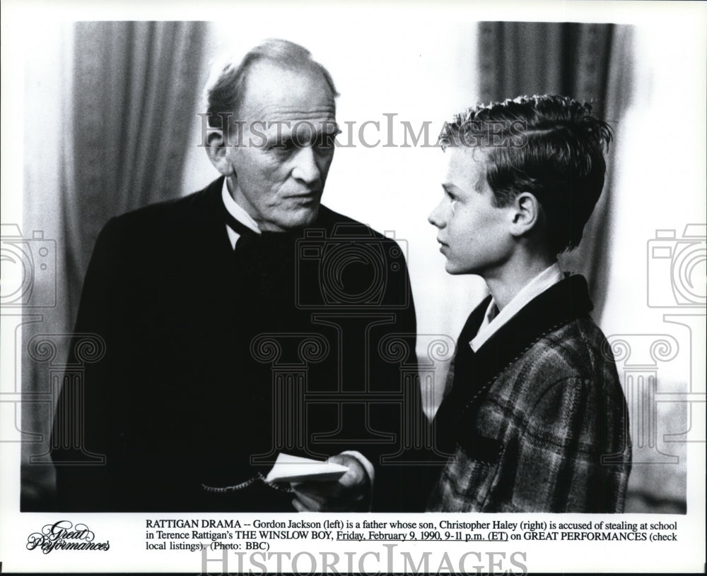 1990 Press Photo Rattigan Drama Gordon Jacks and Christopher Haley - cvb21330 - Historic Images