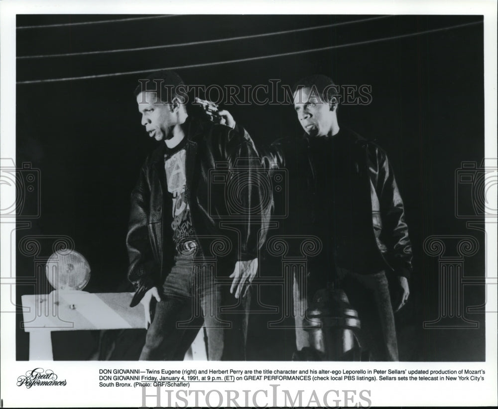 1991 Press Photo Don Giovanni-Twins Eugene and Herbert Perry - cvb21332 - Historic Images