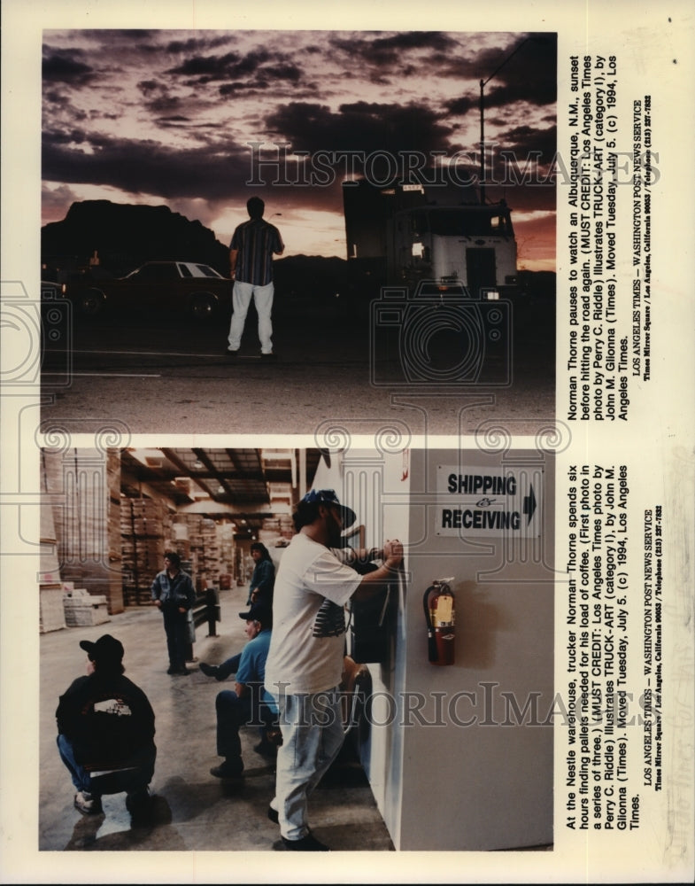 1994 Press Photo Norman Thorne-trucker - cvb21443 - Historic Images
