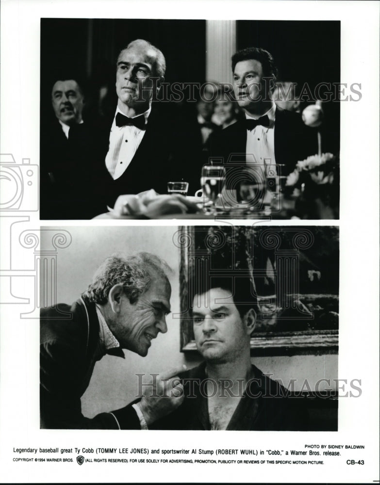 Press Photo Tommy Lee Jones, Robert Wuhl-Cobb stars - cvb21511 - Historic Images