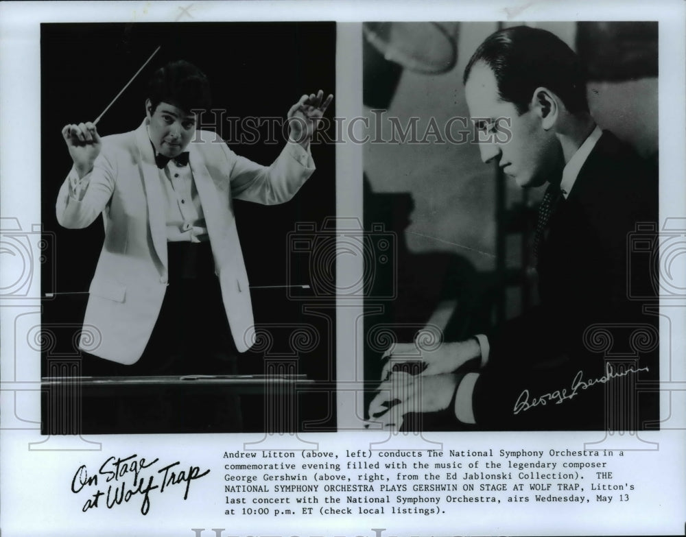 Press Photo Andrew Litton-National Symphony Orchestra- Gershwin On Stage - Historic Images