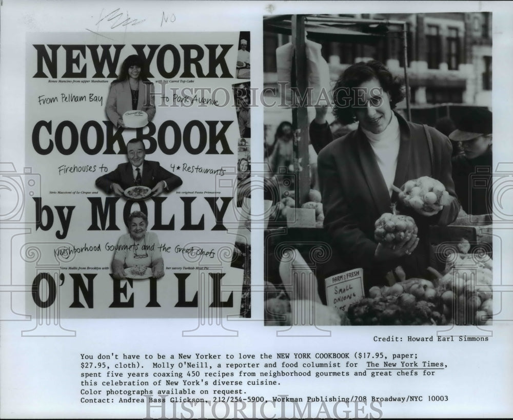 1992 Press Photo Molly O&#39;Neil, Author of New York Cookbook - cvb21661 - Historic Images